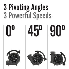 Lasko 3-Speed Super Fan Max Air Mover Floor Fan with Outlets, SF-20-BK, Black